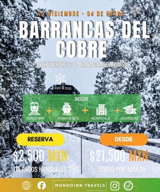 Increíble Tour Barrancas del Cobre y Los Cabos | Dic 2026 – Ene 2027