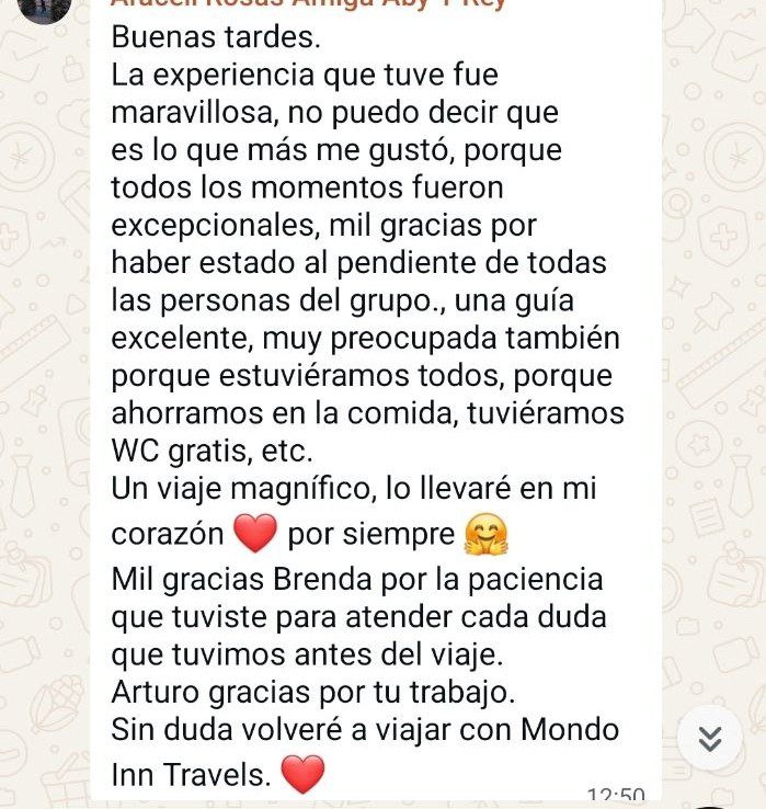 Araceli Rosas relata su viaje por Europa con Mondo Inn Travels y agradece la atención del grupo