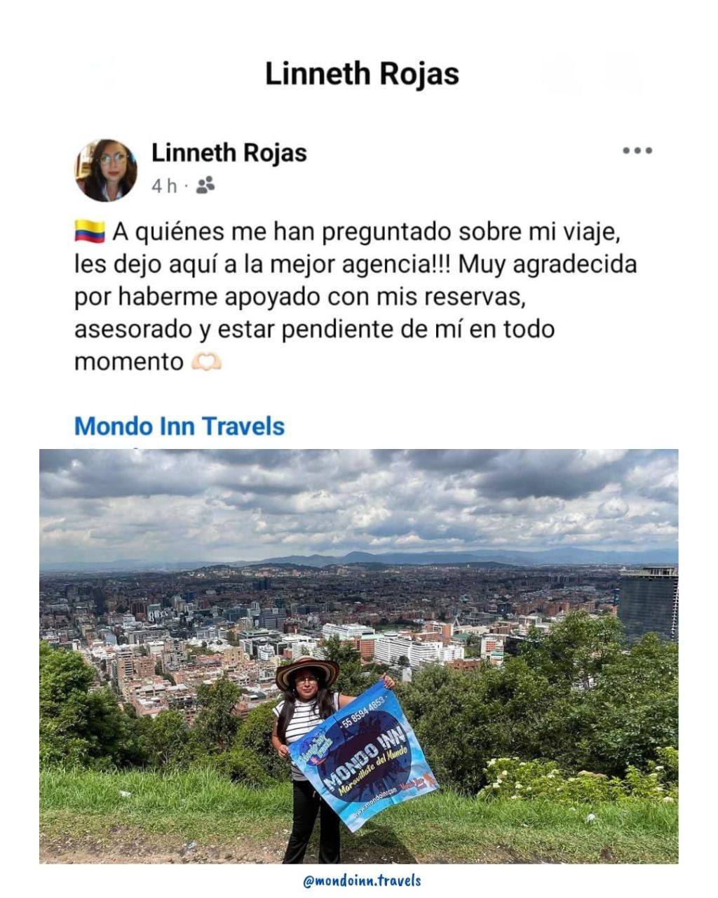 Linneth Rojas comparte su experiencia de viaje a Colombia con Mondo Inn Travels